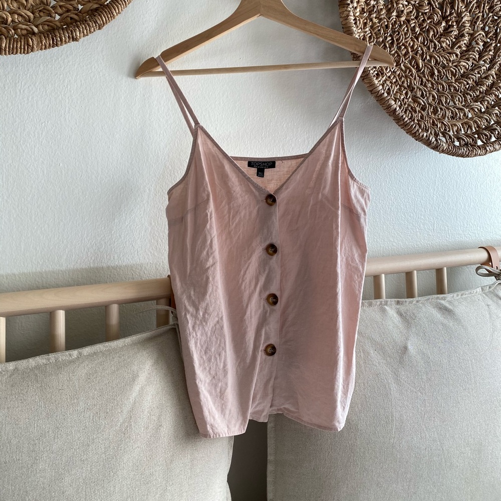 Topshop Linen Tank Top